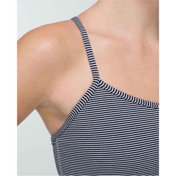 Lululemon Power Y Tank Top Tonka Stripe Black Heathered Medium Grey 4 - Picture 2 of 10